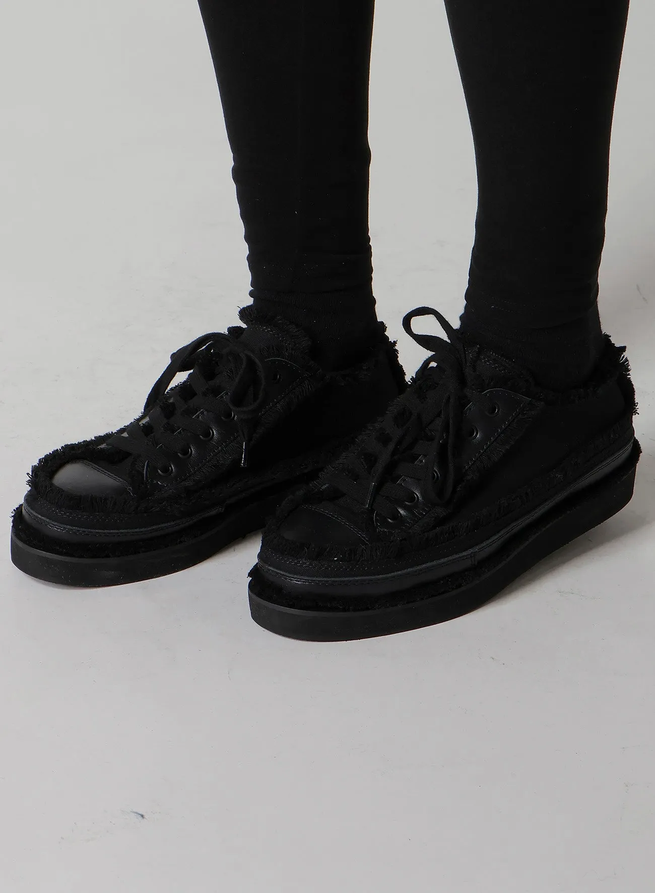 COTTON CANVAS A LOW-CUT FRINGE SNEAKERS sold by Yohji Yamamoto product image thumbnail 2