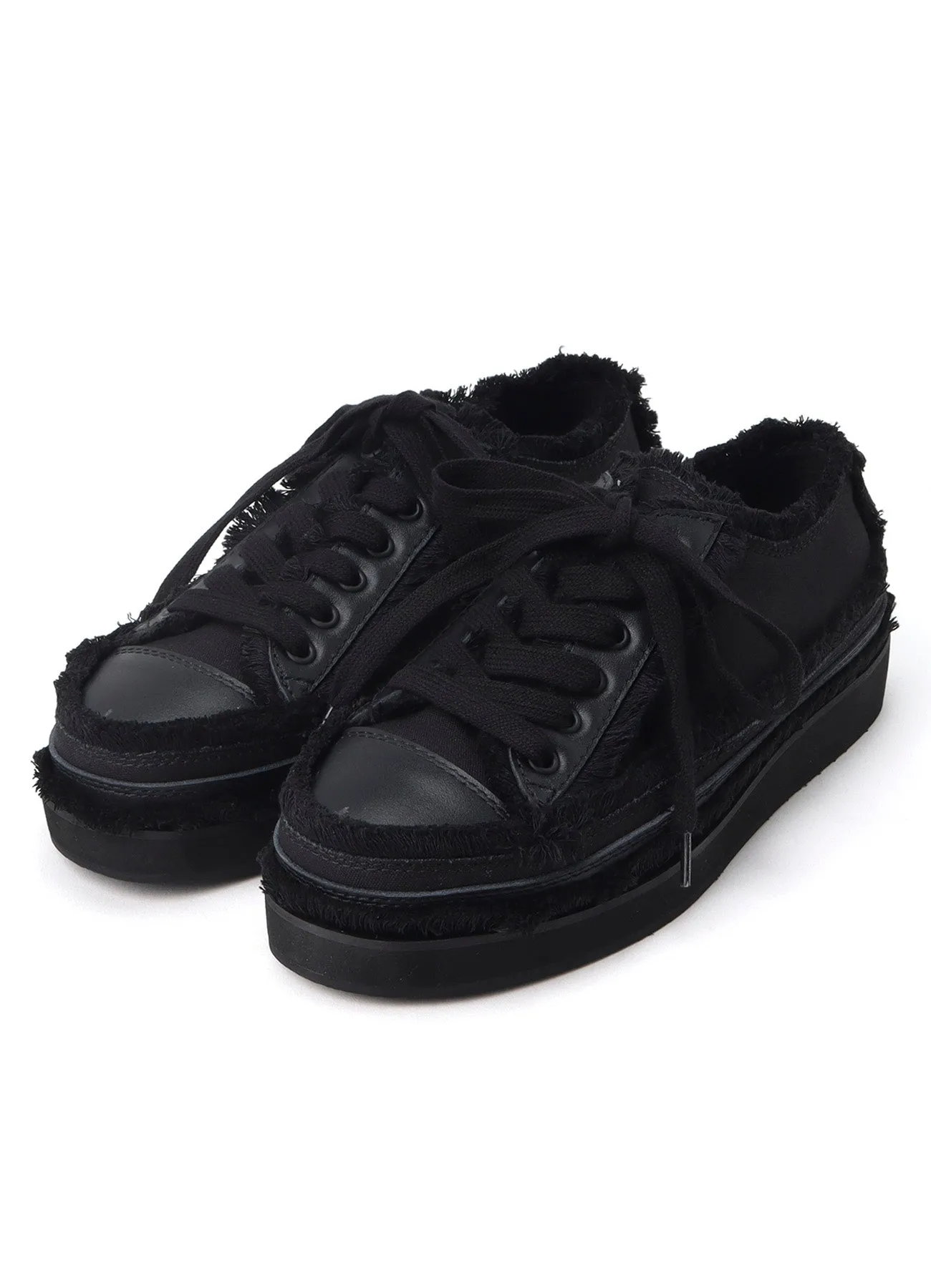 COTTON CANVAS A LOW-CUT FRINGE SNEAKERS sold by Yohji Yamamoto product image thumbnail 3