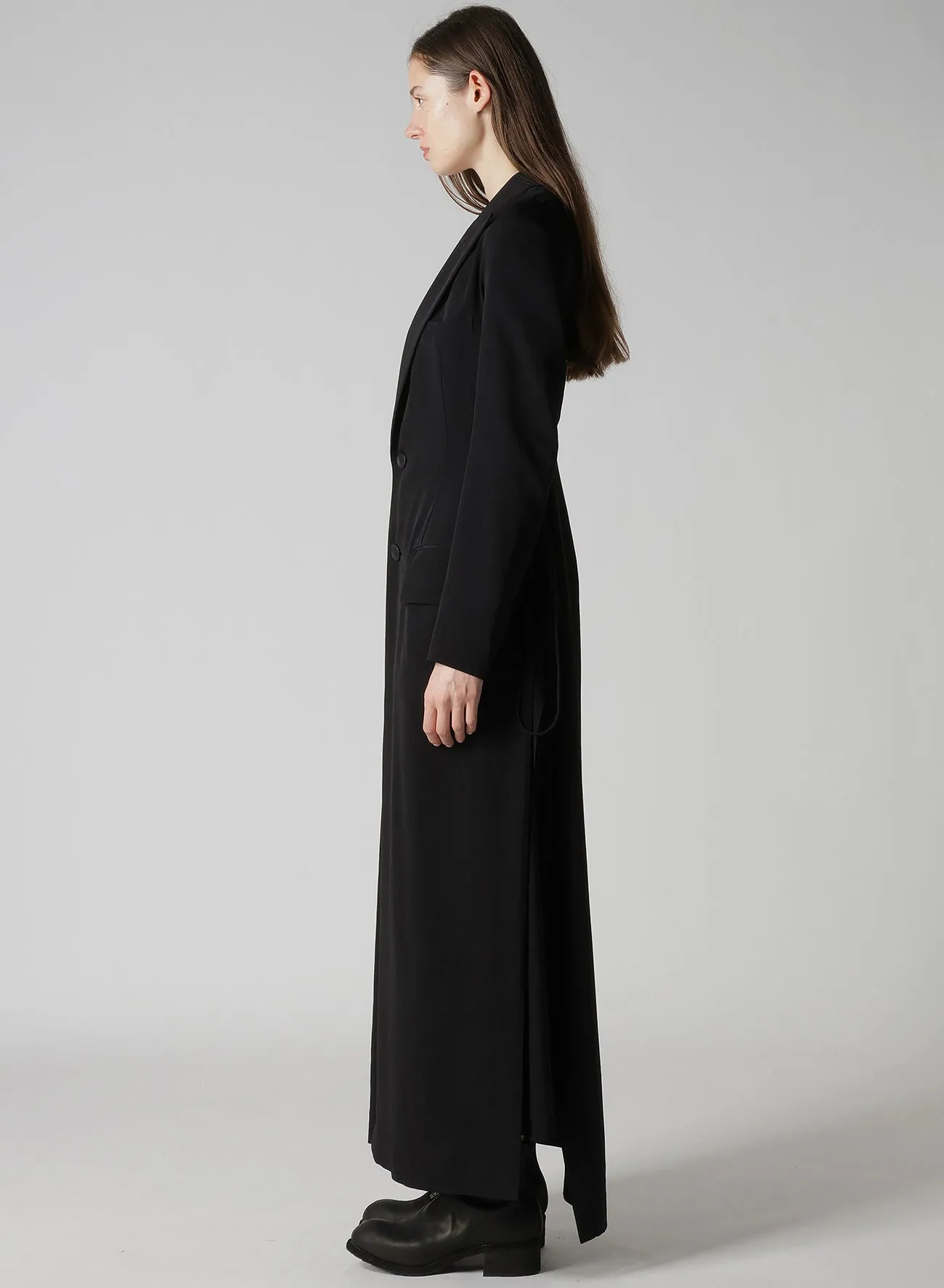 TA/PE CREPE DE CHINE BACK LACE UP LONG COAT sold by Yohji Yamamoto product image thumbnail 4