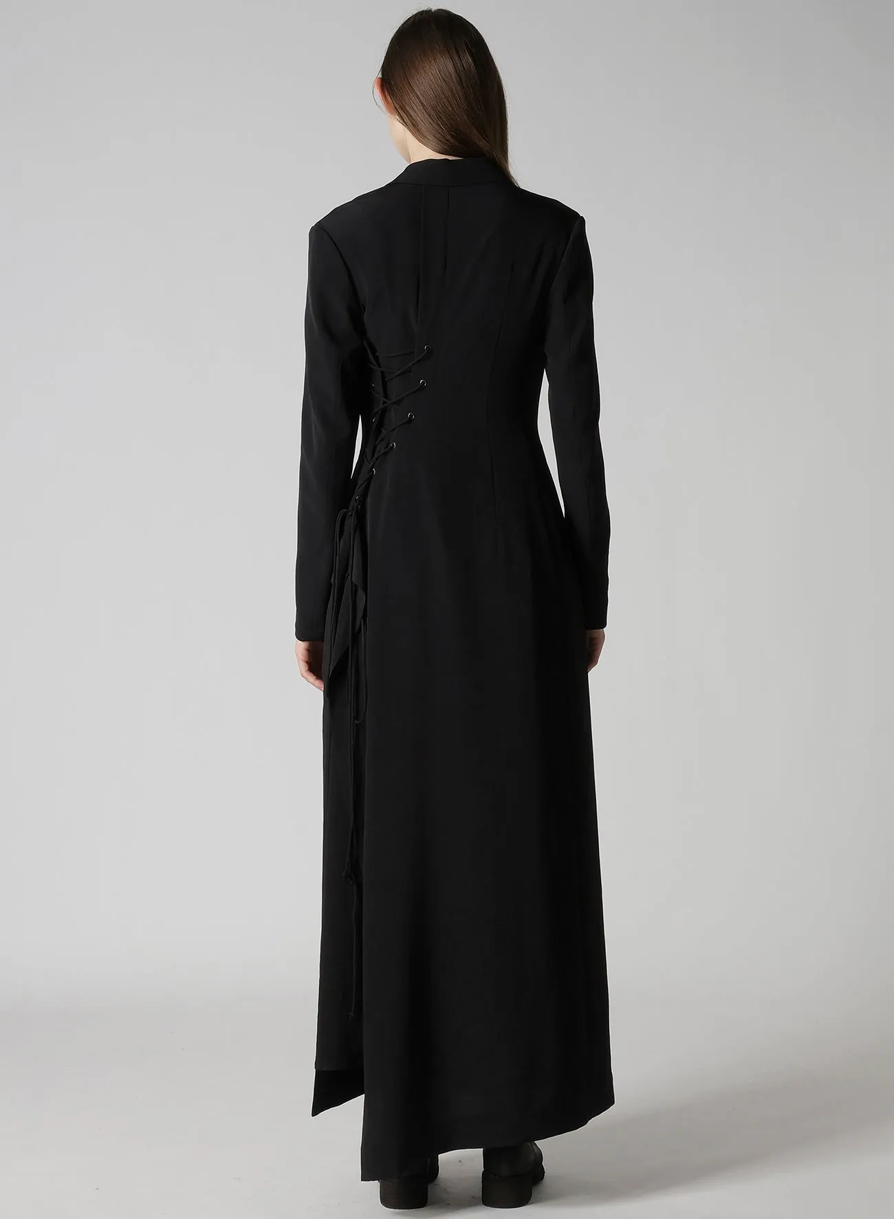 TA/PE CREPE DE CHINE BACK LACE UP LONG COAT sold by Yohji Yamamoto product image thumbnail 5