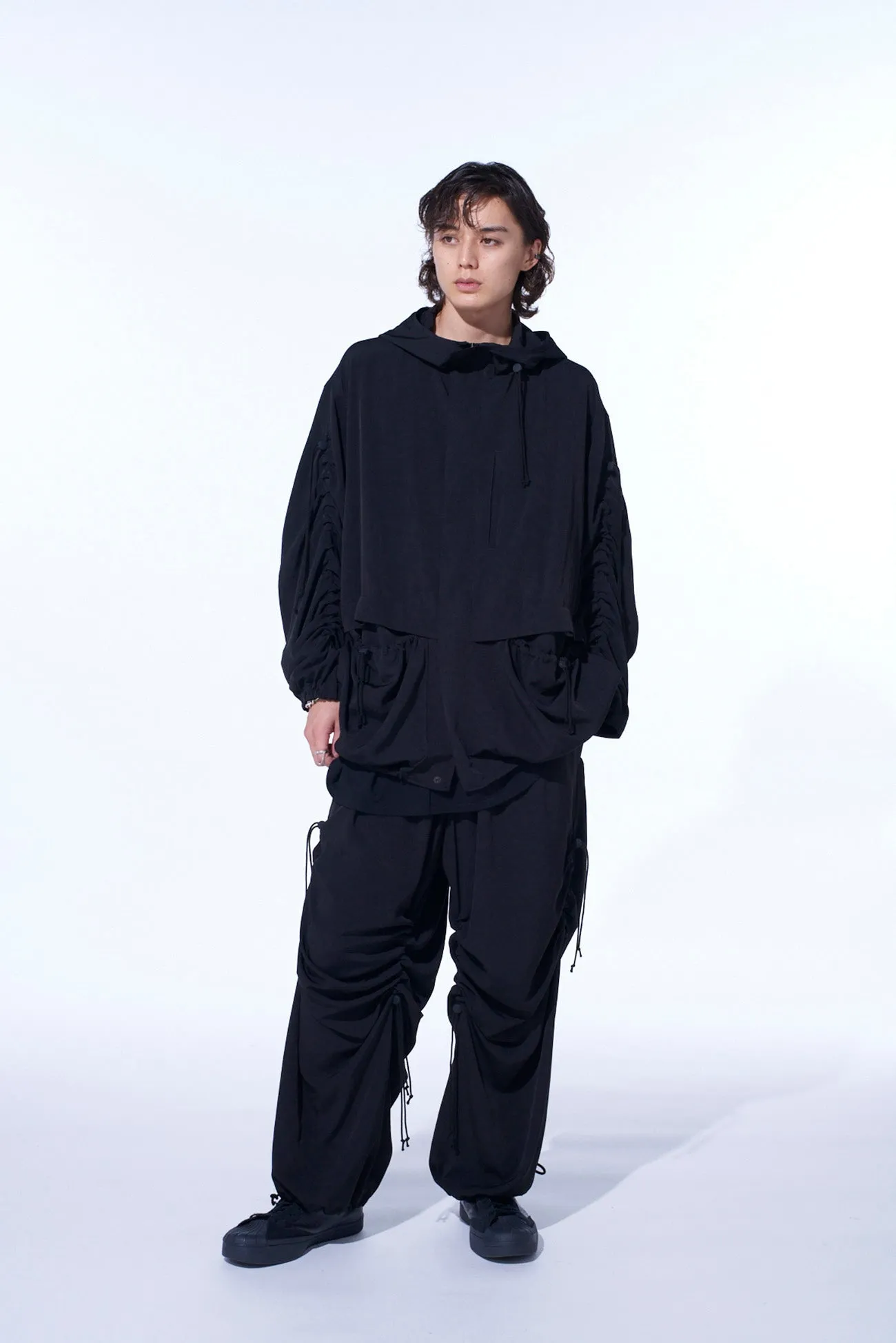 CREPE de CHINE SHIRRING WIDE PANTS sold by Yohji Yamamoto product image thumbnail 4