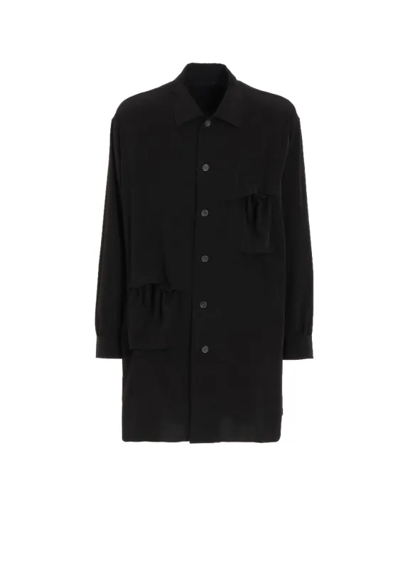 CREPE de CHINE SHIRRING POCKETS SHIRT sold by Yohji Yamamoto