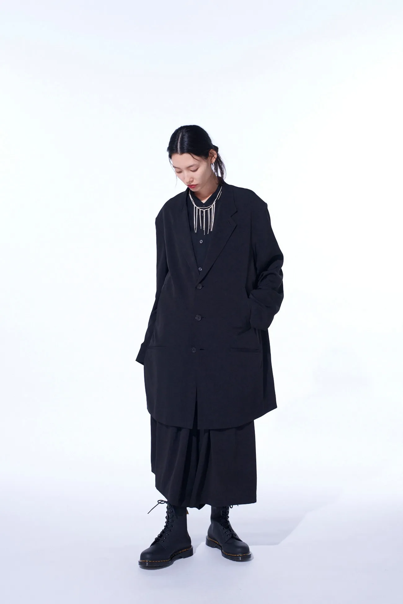 CREPE de CHINE LONG TAILORED JACKET sold by Yohji Yamamoto product image thumbnail 3