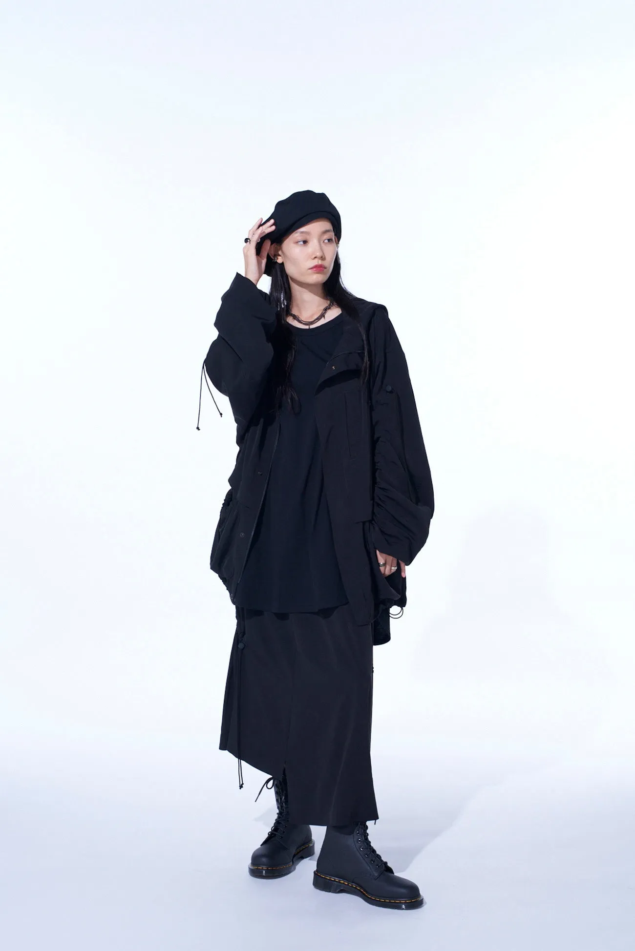 CREPE de CHINE SHIRRING DRAPE SKIRT sold by Yohji Yamamoto product image thumbnail 5