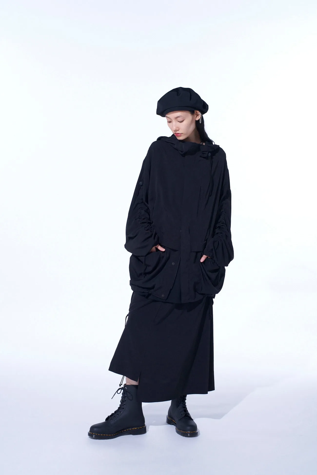 CREPE de CHINE SHIRRING DRAPE SKIRT sold by Yohji Yamamoto product image thumbnail 3