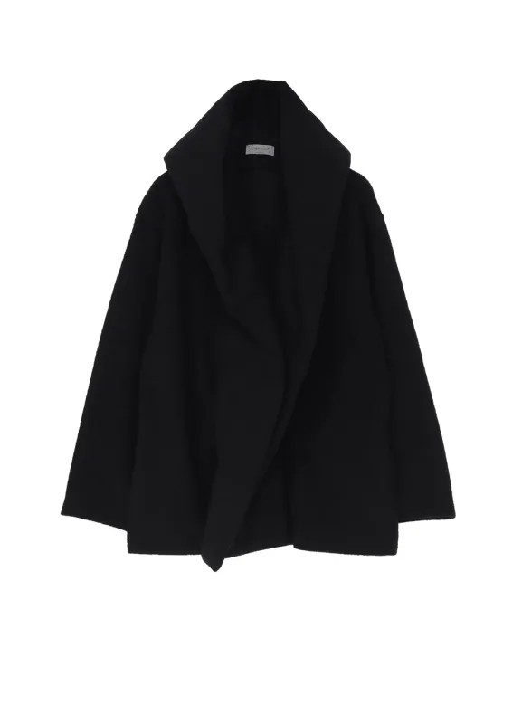 BOUCLE SINGLE JERSEY PADDED HOODED COAT made by Yohji Yamamoto