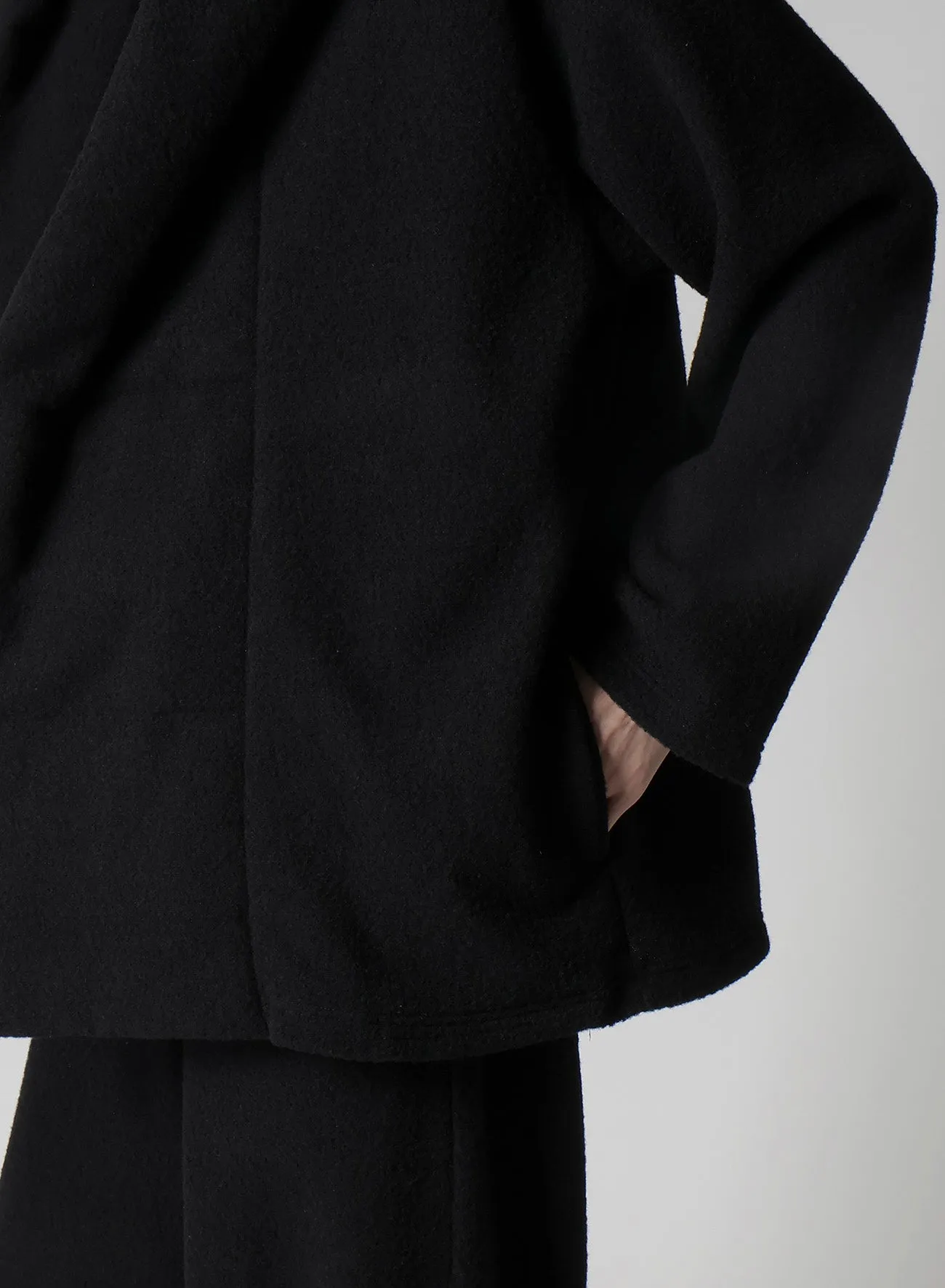 BOUCLE SINGLE JERSEY PADDED HOODED COAT sold by Yohji Yamamoto product image thumbnail 5