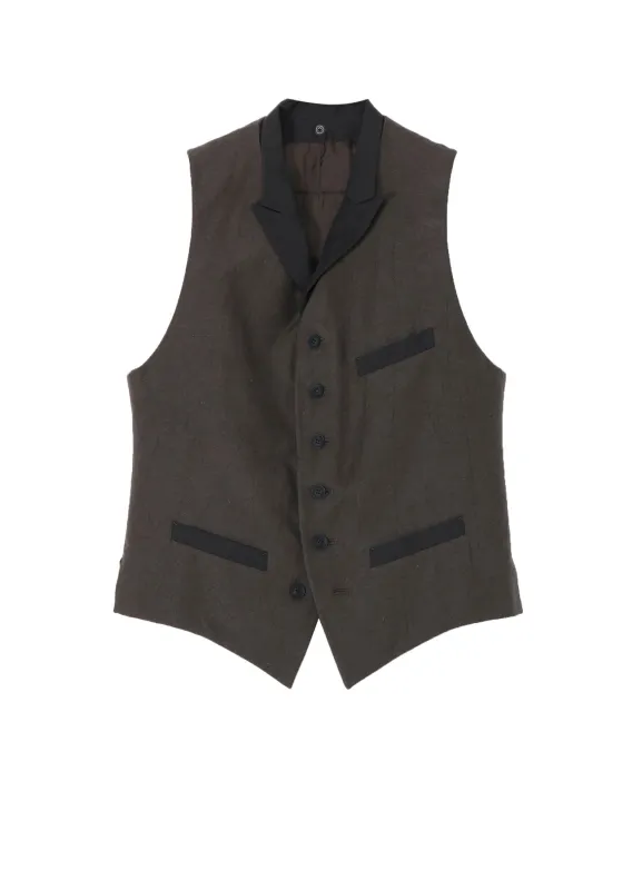 COTTON LINEN DOUBLE VEST WITH LINER made by Yohji Yamamoto