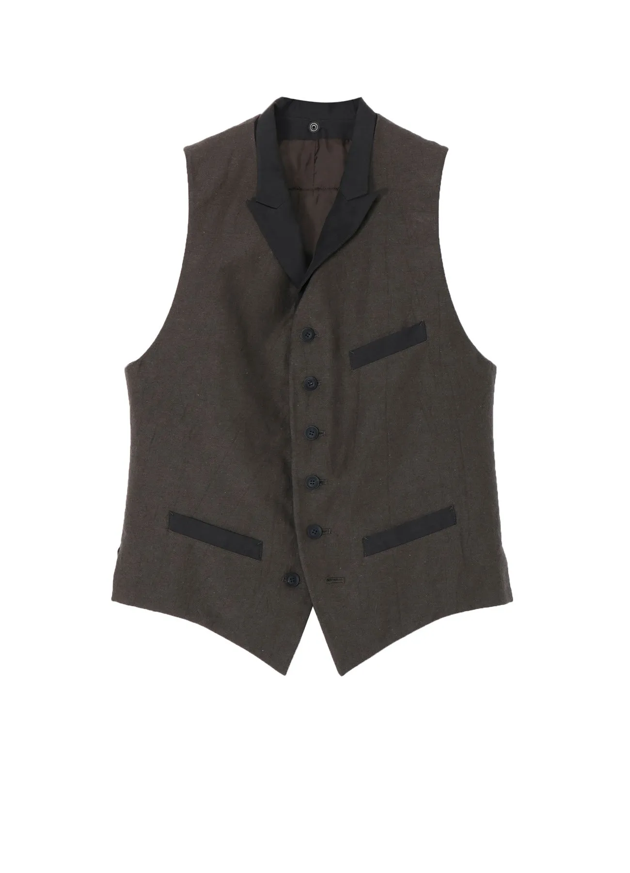 COTTON LINEN DOUBLE VEST WITH LINER sold by Yohji Yamamoto