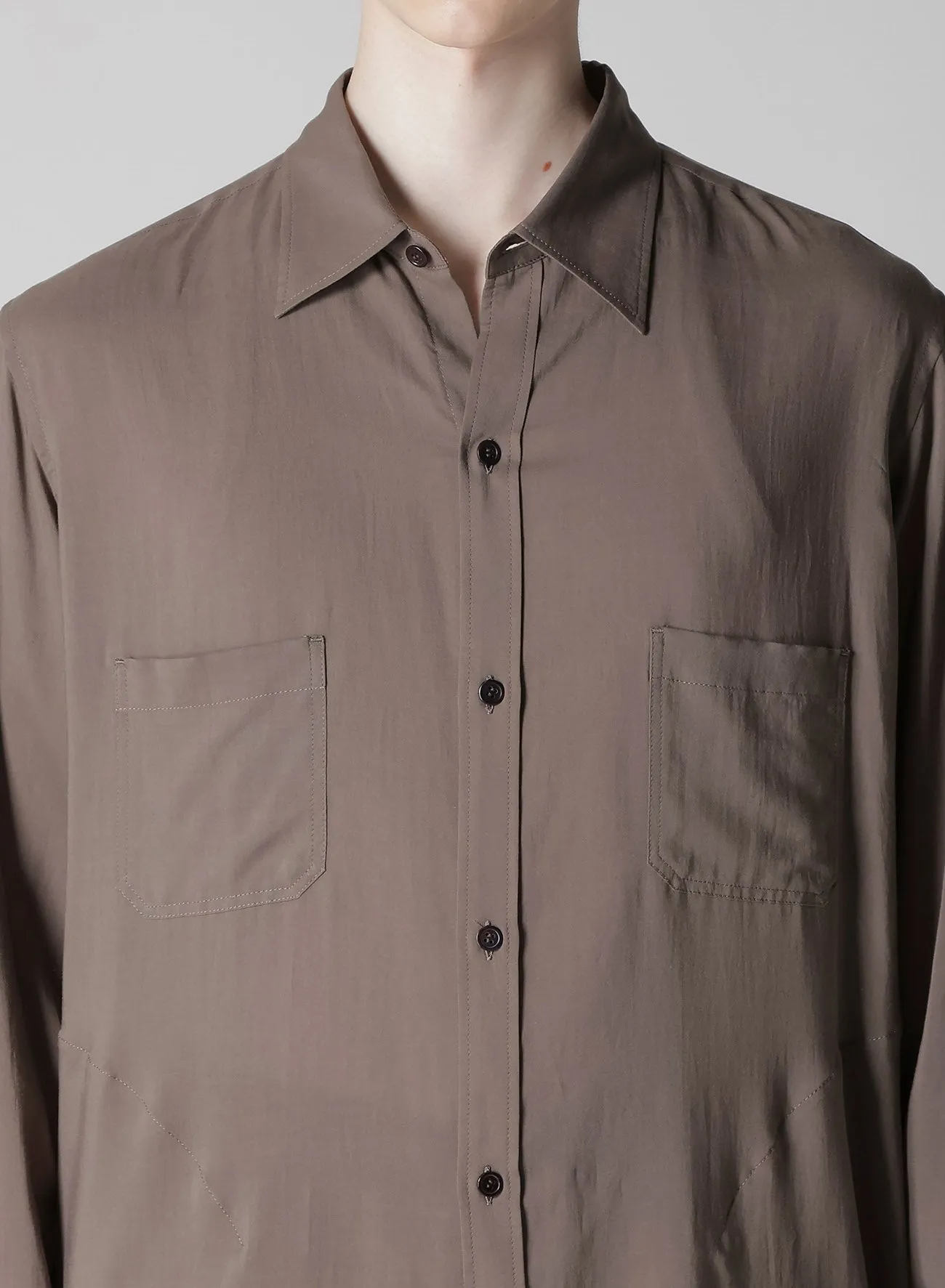 CELLLOSE LAWN BACK OPEN GATHER SLEEVE BLOUSE sold by Yohji Yamamoto product image thumbnail 3