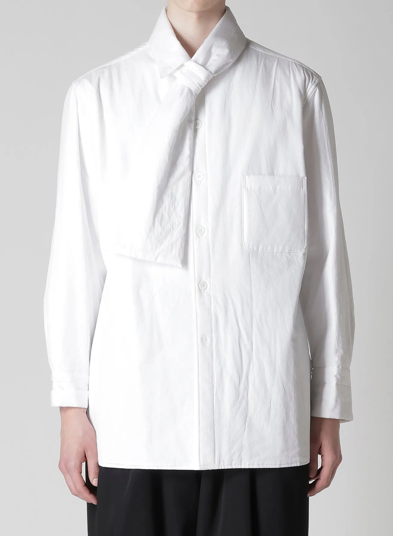 100/2 BROAD STOLE DETAIL PADDED BLOUSE sold by Yohji Yamamoto product image thumbnail 2