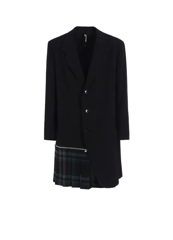 W/GABARDINE DOUBLE GAUZE  RIGHT PLEATED JACKET sold by Yohji Yamamoto