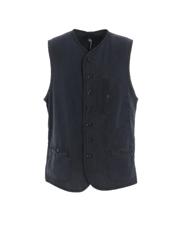 C/NY SULFUR DYEING STONE WASH BIO PIPING VEST made by Yohji Yamamoto