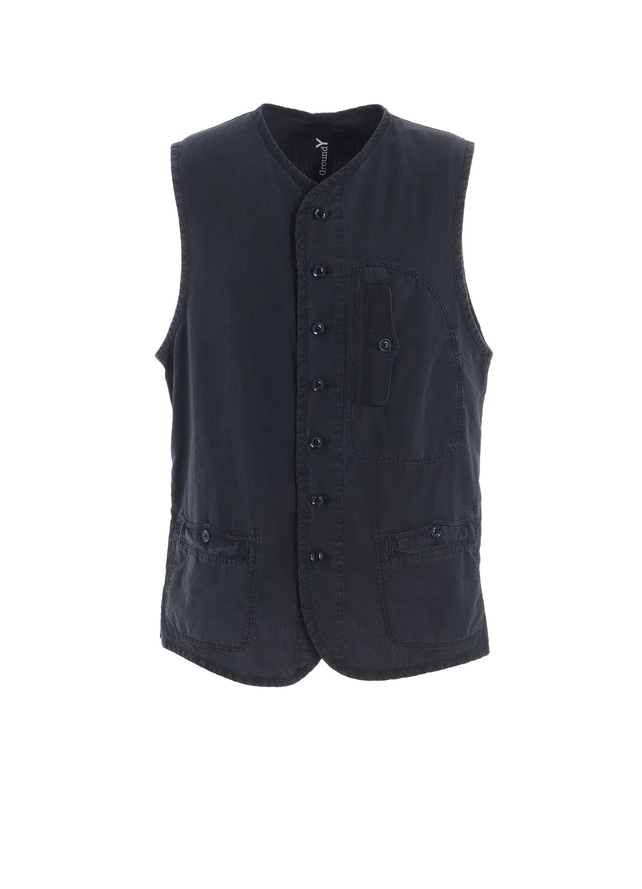 C/NY SULFUR DYEING STONE WASH BIO PIPING VEST sold by Yohji Yamamoto