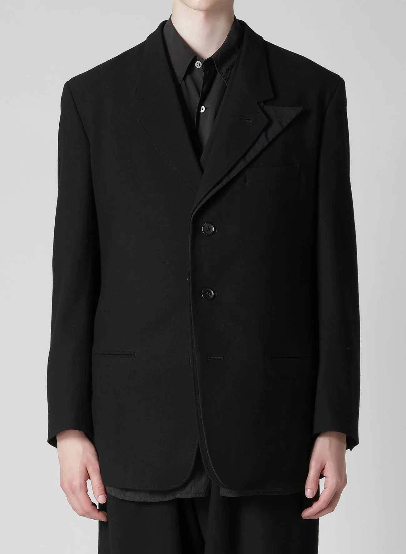 FLANNEL & NYLON RIPSTOP JACKET WITH FRONT LEFT LAYRED sold by Yohji Yamamoto product image thumbnail 5