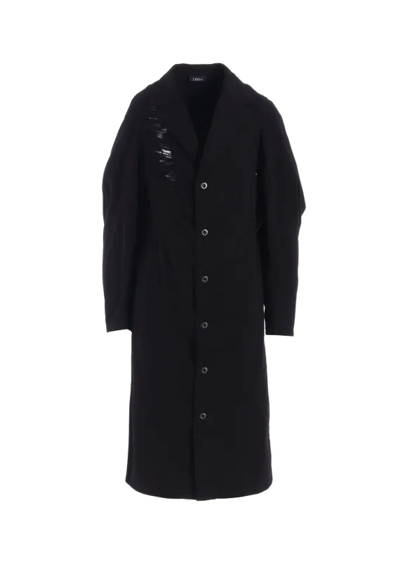 DAMAGED DENIM DESIGNED SLEEVE COAT sold by Yohji Yamamoto