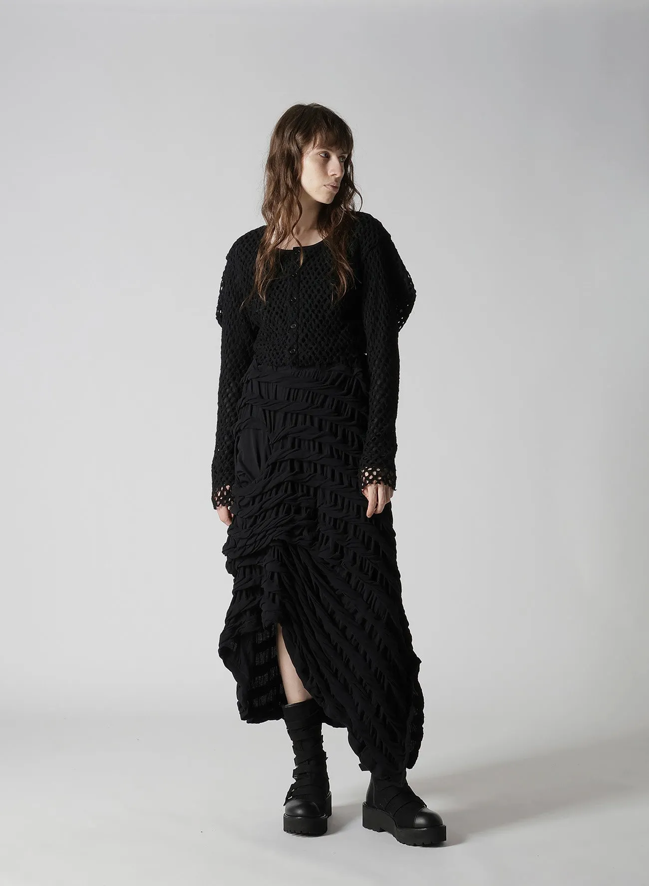 TWIST JACQUARD IRREGULAR HEM SKIRT sold by Yohji Yamamoto product image thumbnail 4