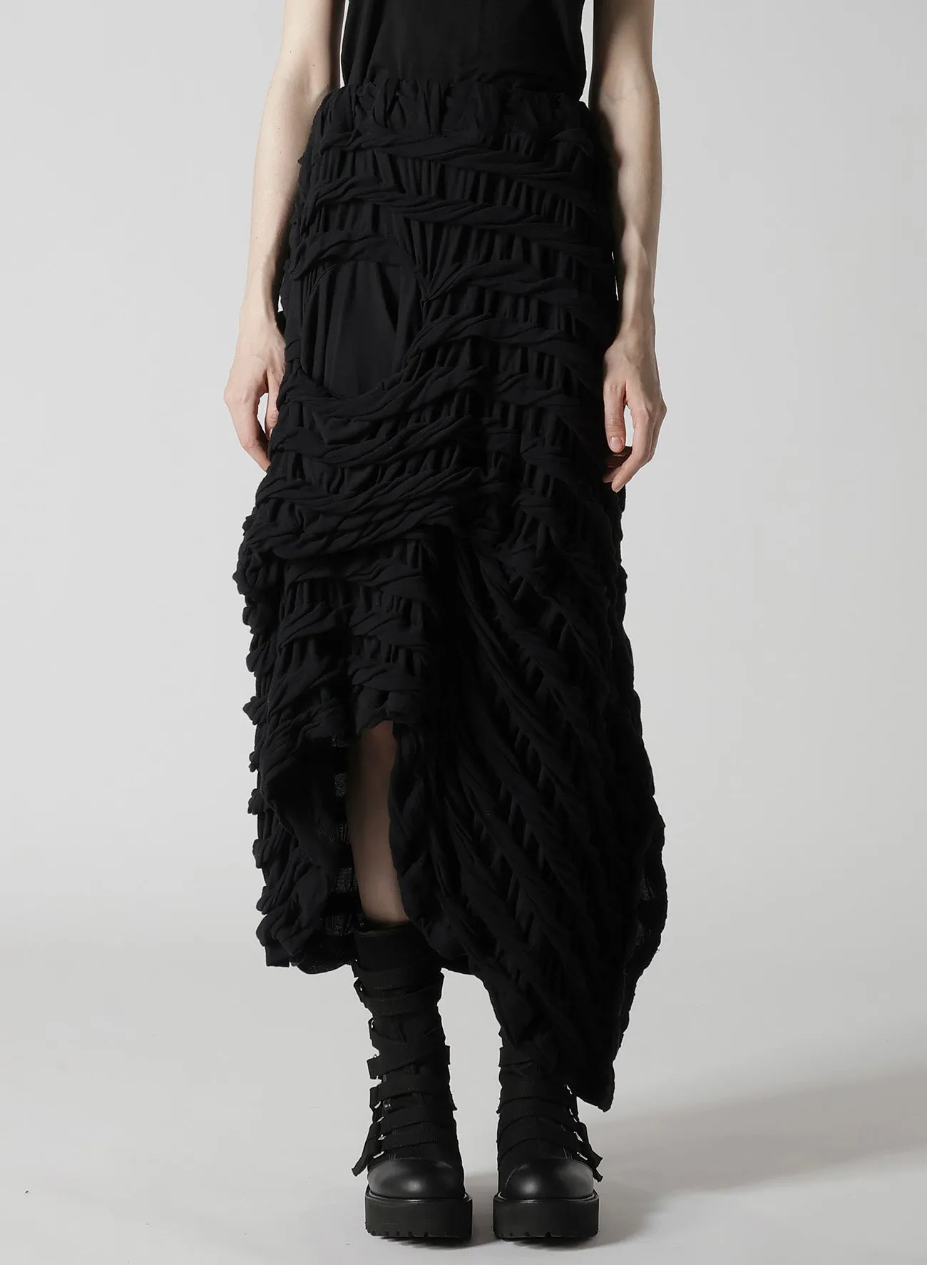 TWIST JACQUARD IRREGULAR HEM SKIRT sold by Yohji Yamamoto product image thumbnail 5