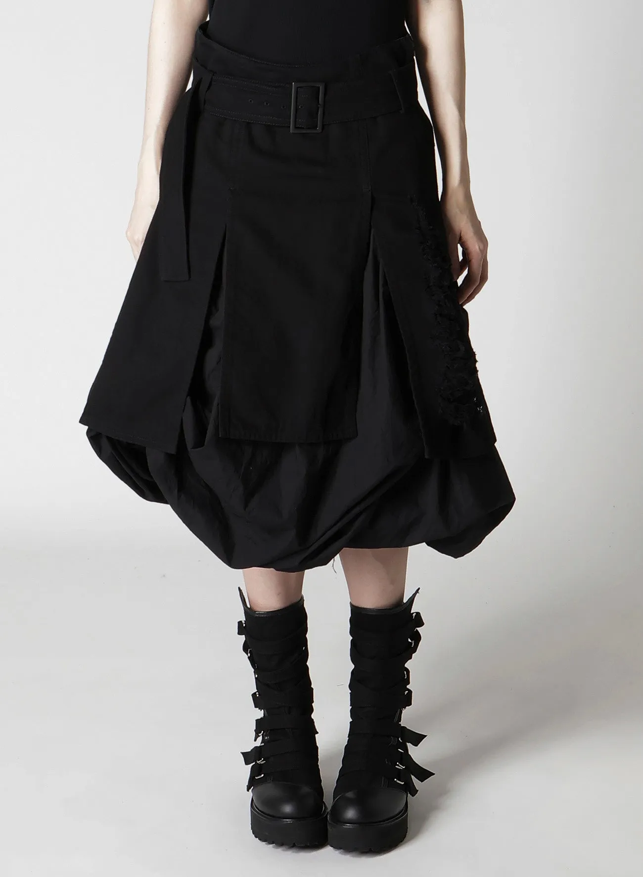DAMAGED DENIM BELT BALLOON SKIRT sold by Yohji Yamamoto product image thumbnail 5