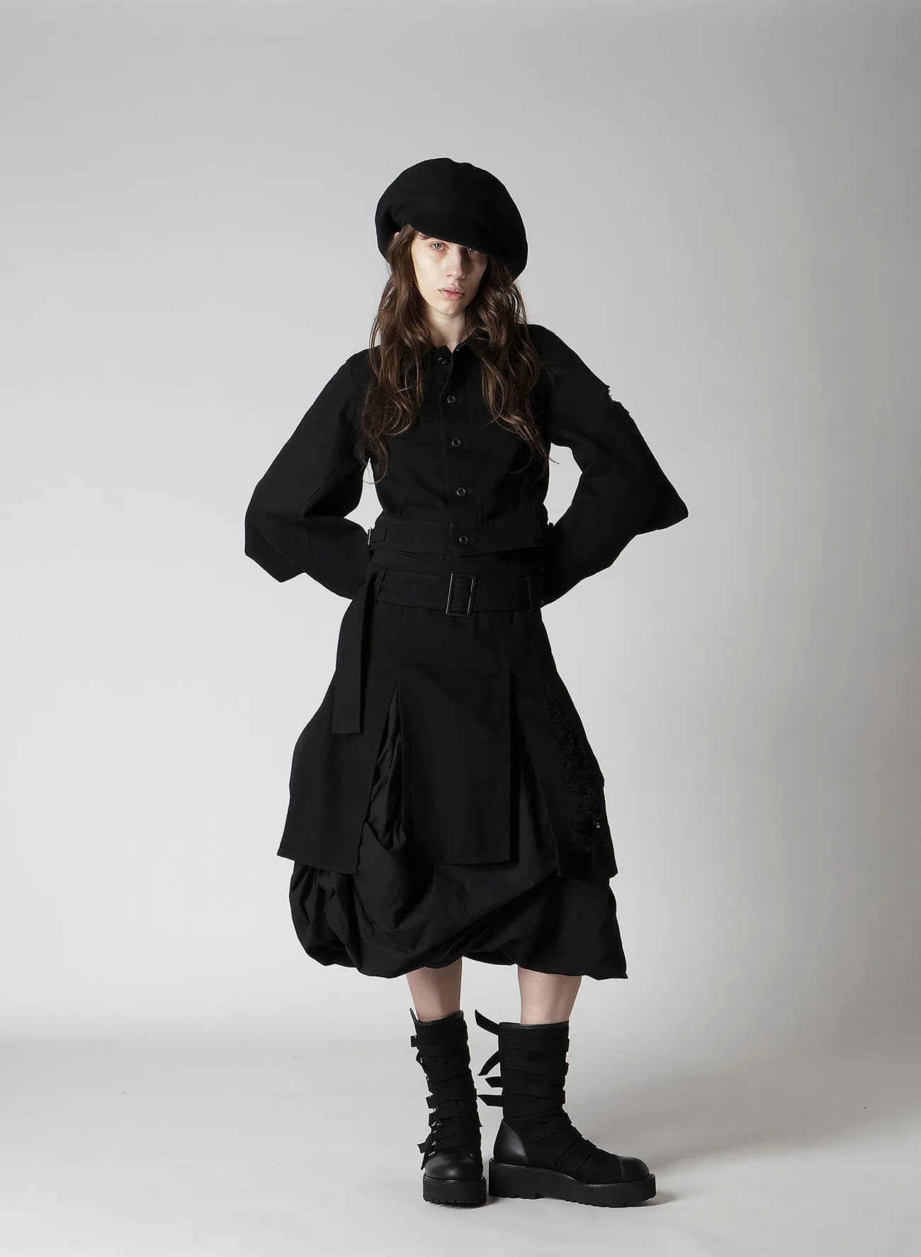 DAMAGED DENIM BELT BALLOON SKIRT sold by Yohji Yamamoto product image thumbnail 4