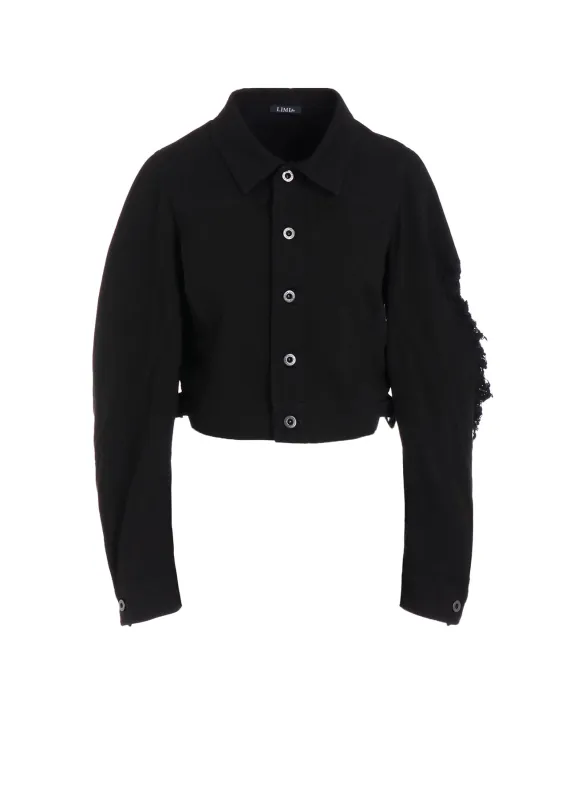 DAMAGED DENIM DESIGNED SLEEVE JACKET sold by Yohji Yamamoto