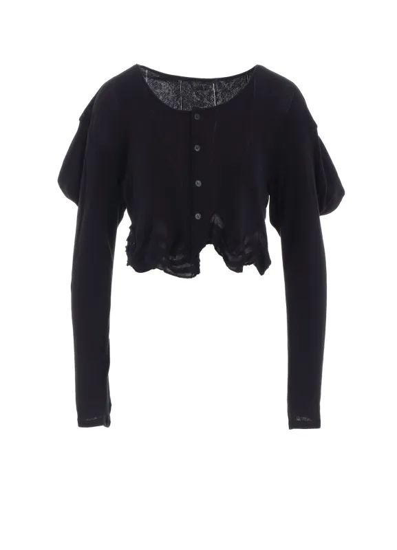 FRILLED JACQUARD PUFF CARDIGAN made by Yohji Yamamoto