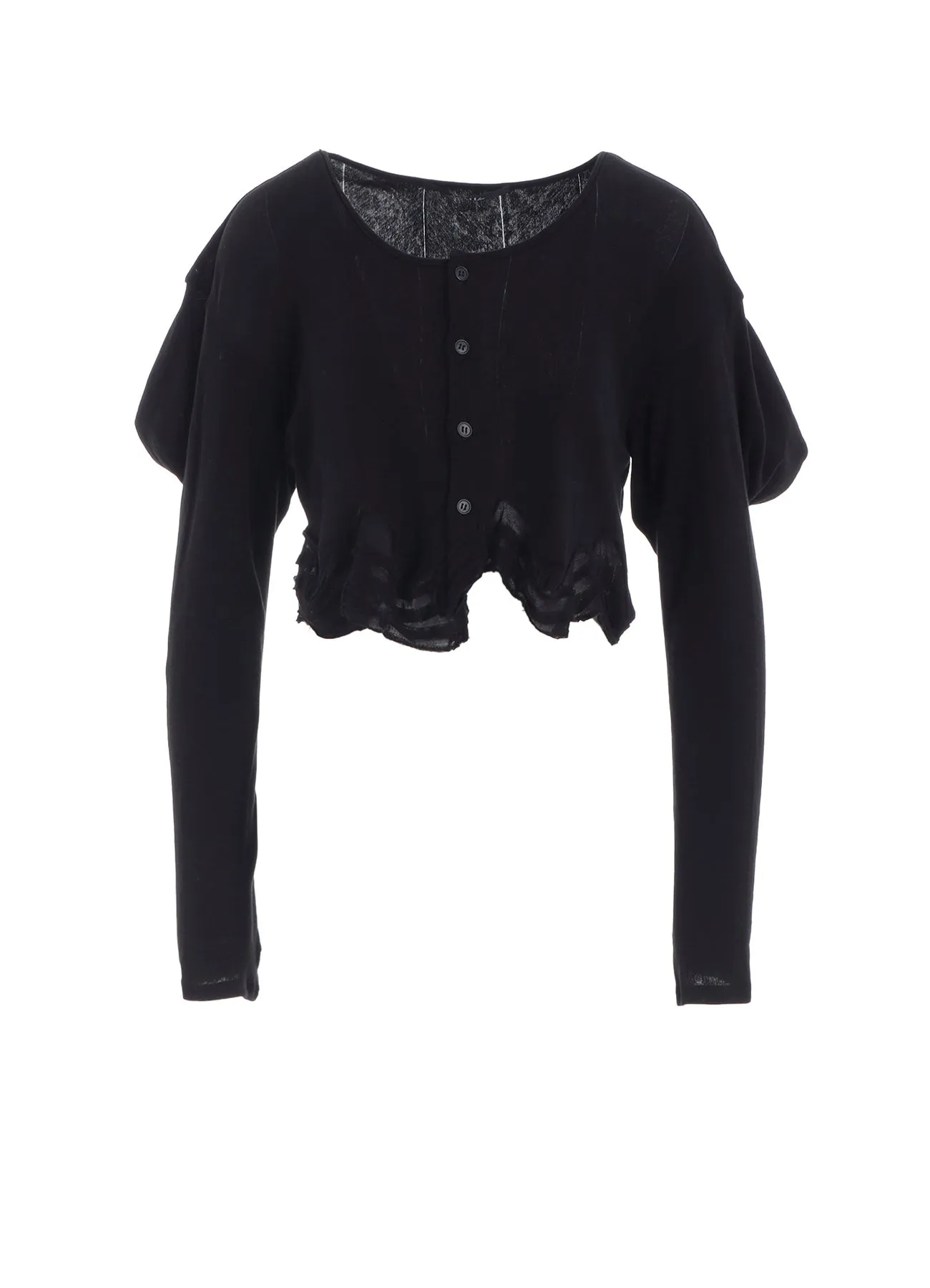 FRILLED JACQUARD PUFF CARDIGAN sold by Yohji Yamamoto