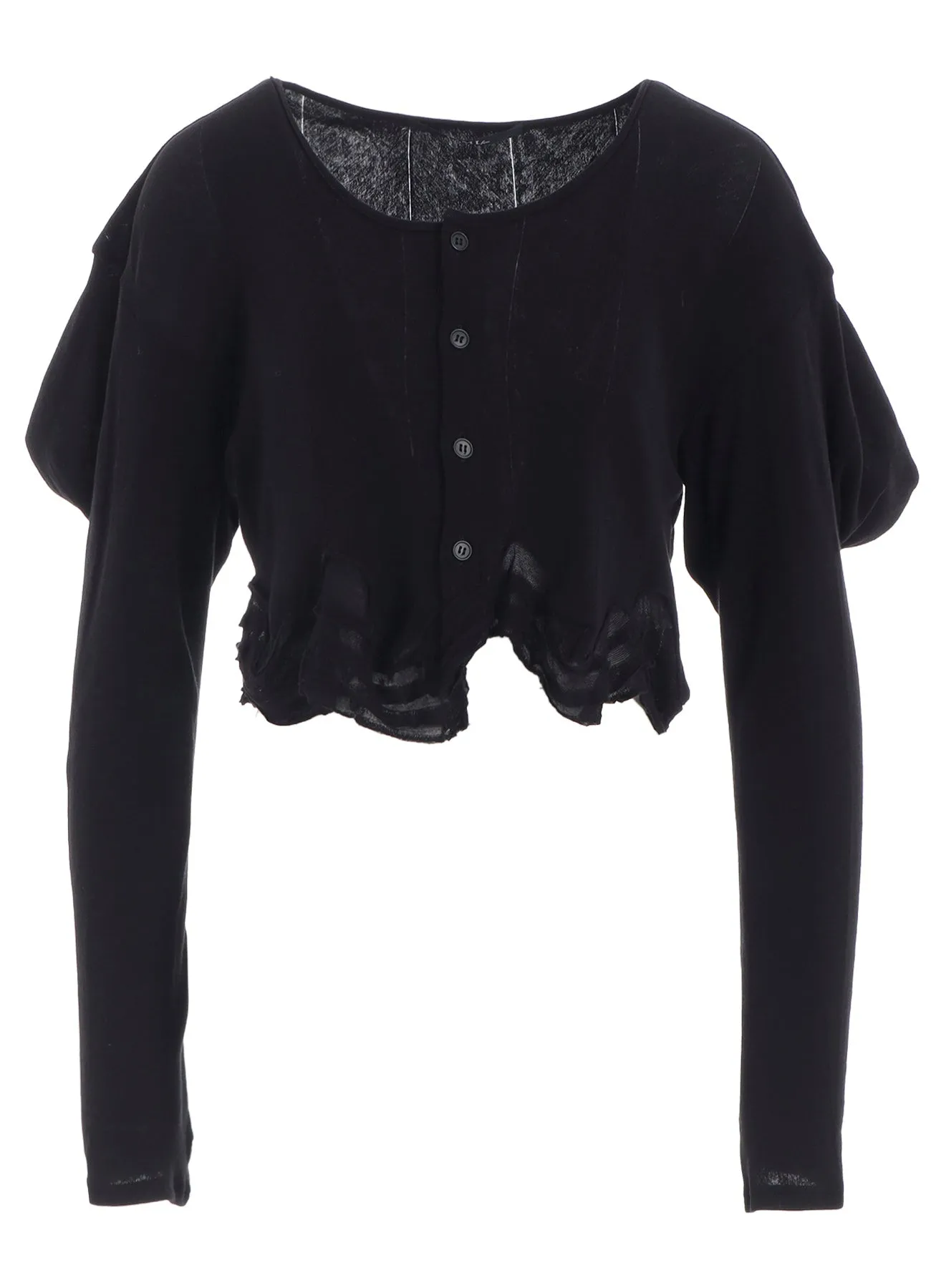 FRILLED JACQUARD PUFF CARDIGAN sold by Yohji Yamamoto product image thumbnail 2