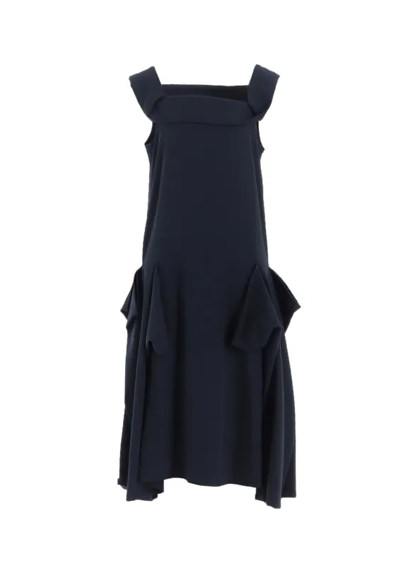 DOUBLE SATIN SQUARE FRILL DRESS B sold by Yohji Yamamoto