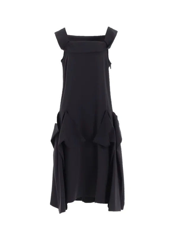 DOUBLE SATIN SQUARE FRILL DRESS B sold by Yohji Yamamoto