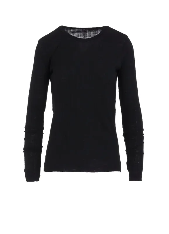 SOFT RANDOM RIB ROUND NECK T sold by Yohji Yamamoto
