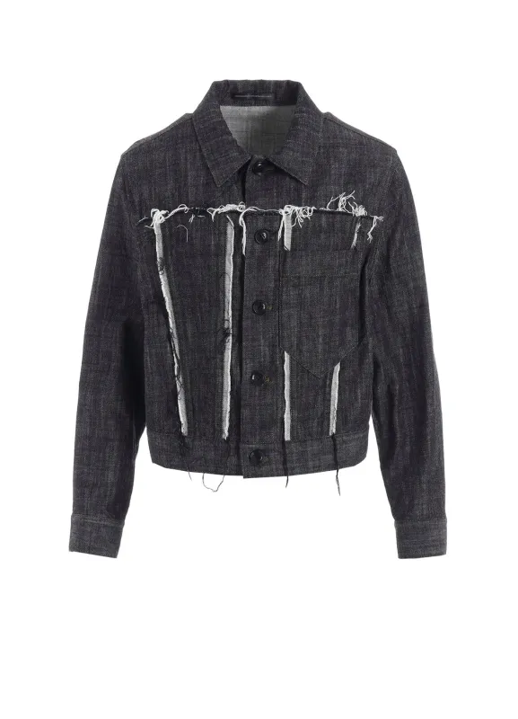 8OZ UNTRIMMED PANEL DENIM JACKET sold by Yohji Yamamoto