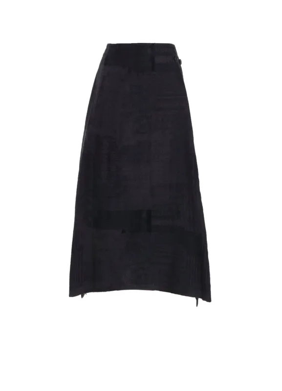 PATCHWORK JACQUARD WRAP-LIKE FLARE SKIRT made by Yohji Yamamoto