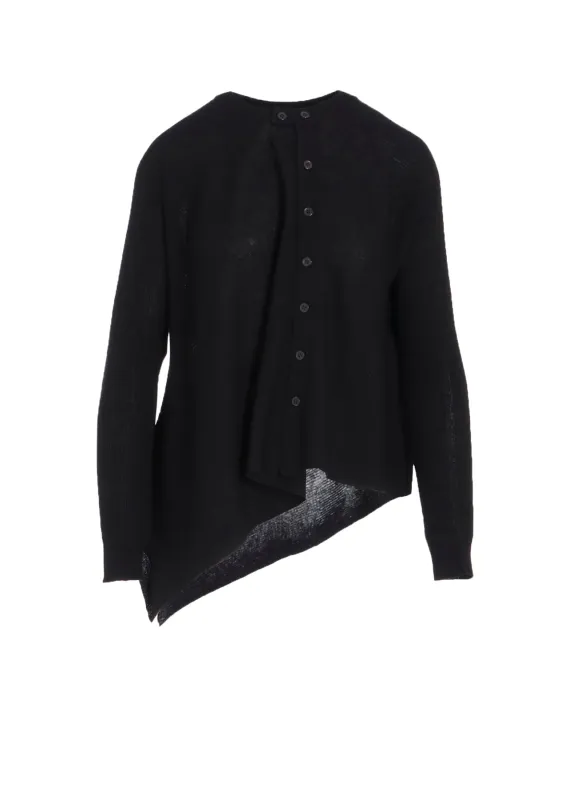 RIBBED ASYMMETERIC CARDIGAN made by Yohji Yamamoto