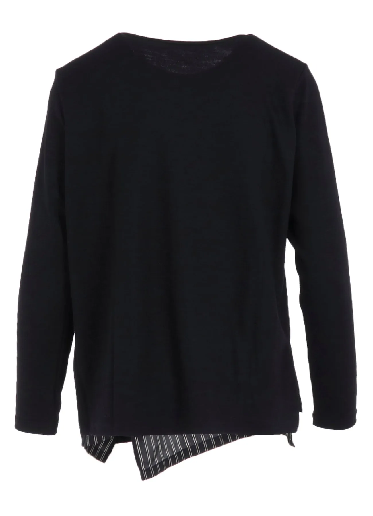 COTTON/CREPE DE CHINE FLARE ROUND NECK T sold by Yohji Yamamoto product image thumbnail 3