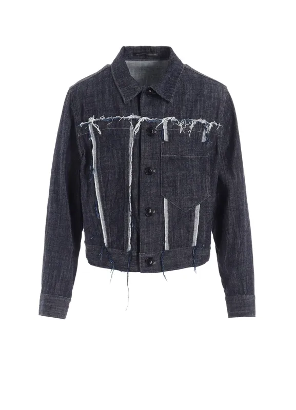 8OZ UNTRIMMED PANEL DENIM JACKET sold by Yohji Yamamoto