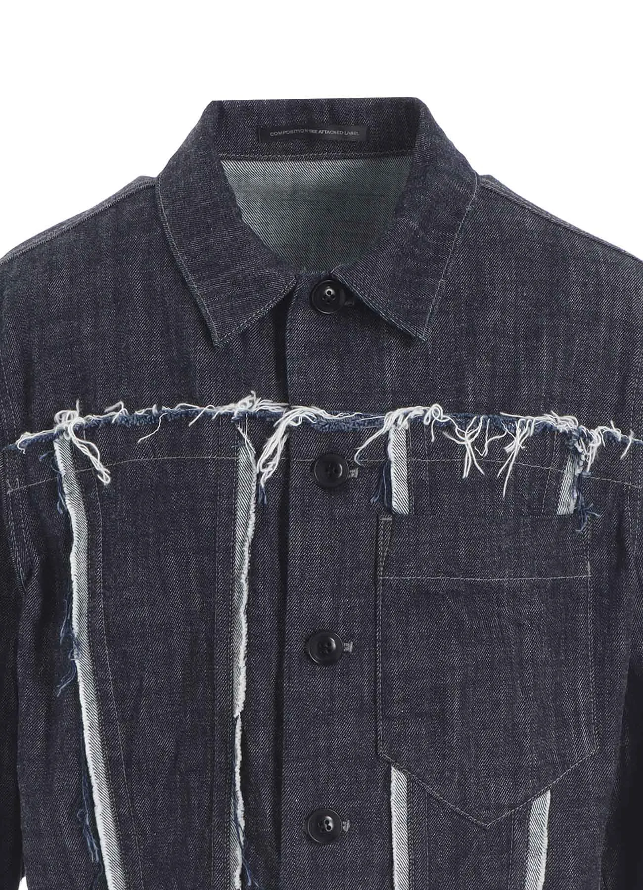 8OZ UNTRIMMED PANEL DENIM JACKET sold by Yohji Yamamoto product image thumbnail 5