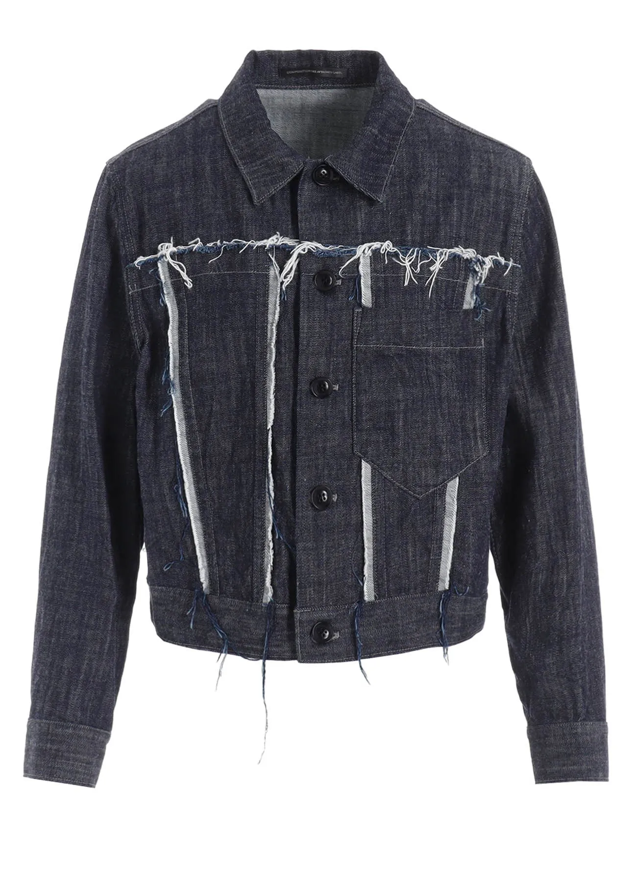 8OZ UNTRIMMED PANEL DENIM JACKET sold by Yohji Yamamoto product image thumbnail 2
