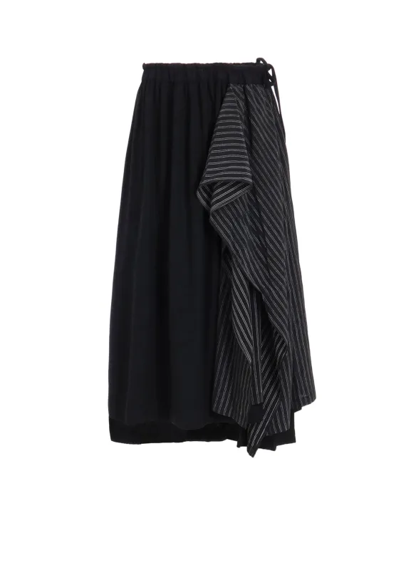 COTTON/CREPE DE CHINE FLARE SKIRT sold by Yohji Yamamoto