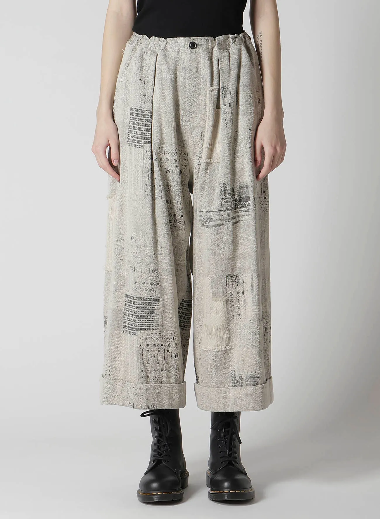 PATCHWORK JQ FRONT TUCKED PANTS sold by Yohji Yamamoto product image thumbnail 4