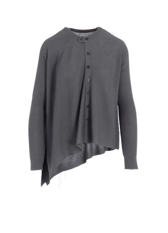 RIBBED ASYMMETERIC CARDIGAN made by Yohji Yamamoto