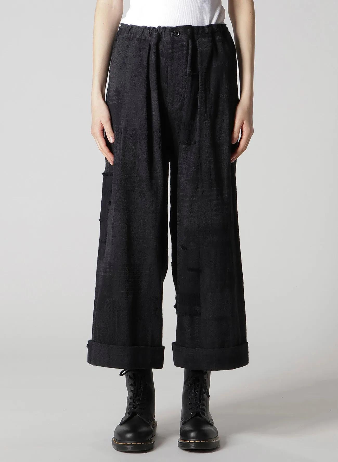 PATCHWORK JQ FRONT TUCKED PANTS sold by Yohji Yamamoto product image thumbnail 4