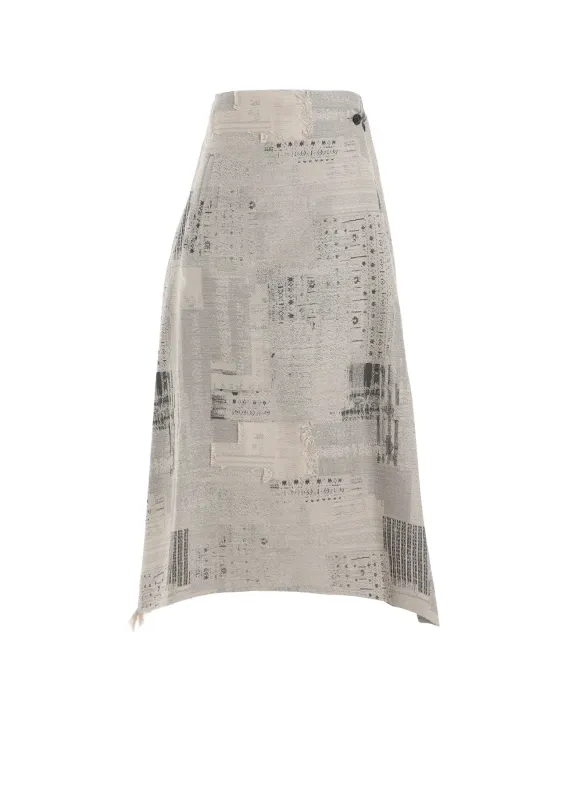 PATCHWORK JACQUARD WRAP-LIKE FLARE SKIRT sold by Yohji Yamamoto