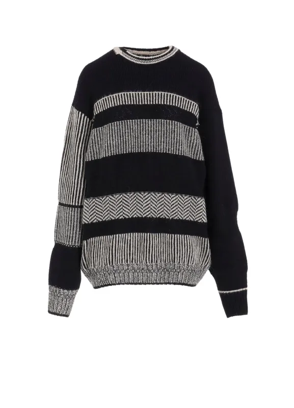 NAITIVE JACQUARD DESIGN LONG SLEEVE PULLOVER sold by Yohji Yamamoto