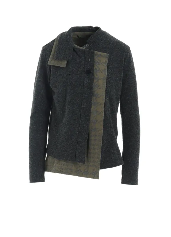 W/NY JERSEY UNBALANCED COLLAR CARDIGAN sold by Yohji Yamamoto