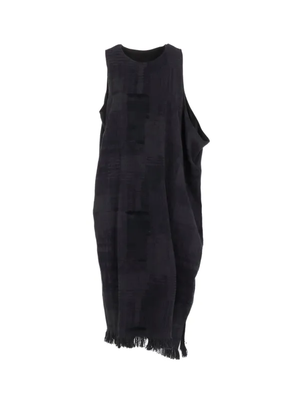 PATCHWORK JACQUARD ASYMMETRIC SLEEVELESS DRESS sold by Yohji Yamamoto