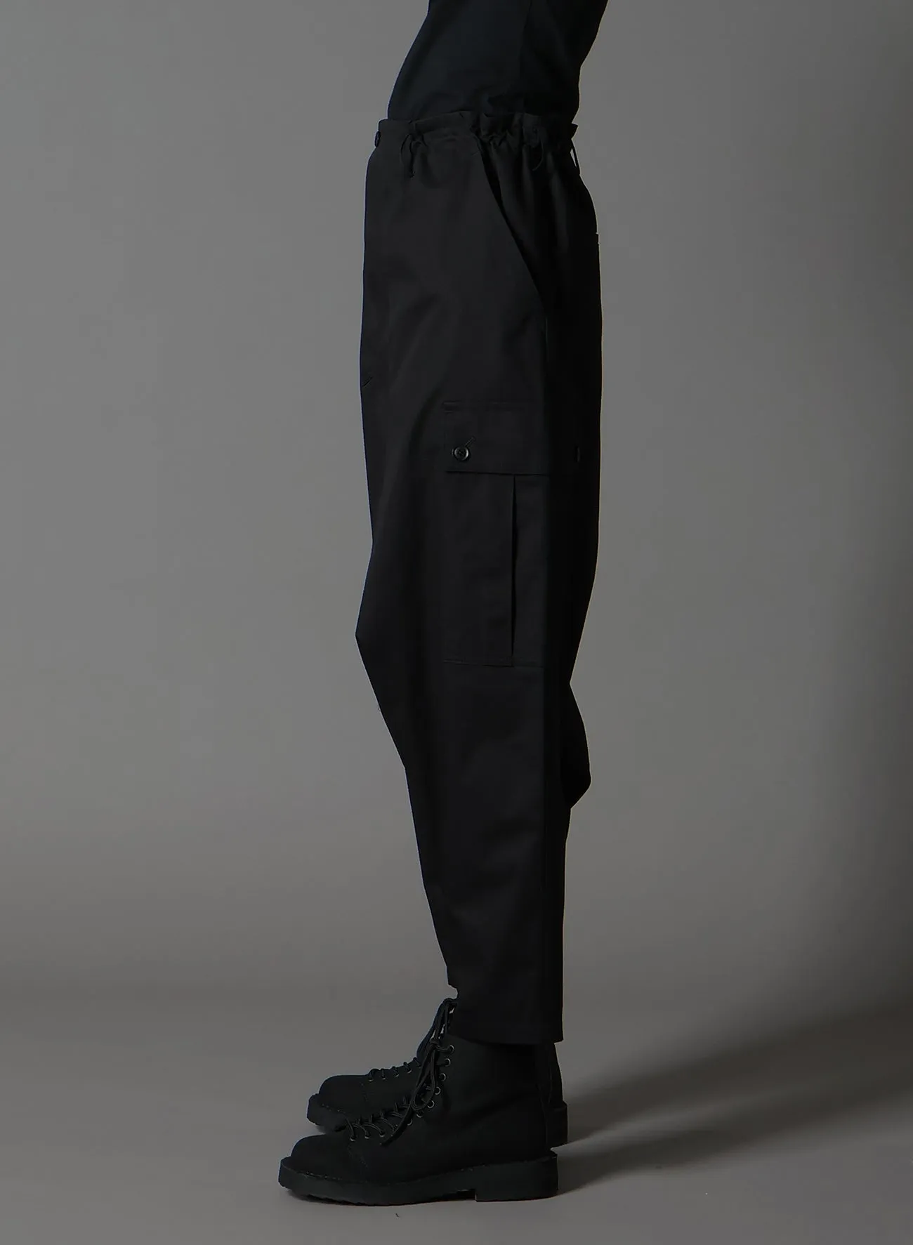 COTTON GABARDINE CARGO SAROUEL PANTS sold by Yohji Yamamoto product image thumbnail 3