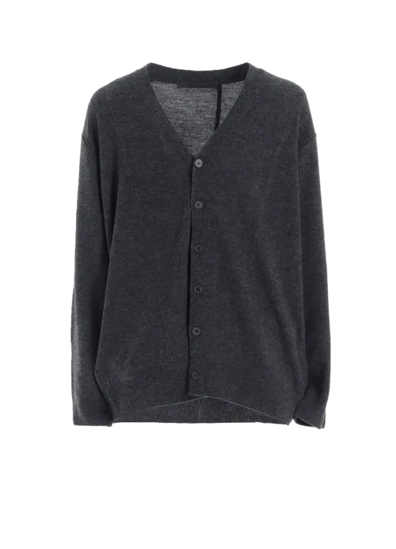 V-NECK CARDIGAN WITH PANEL DESIGN sold by Yohji Yamamoto
