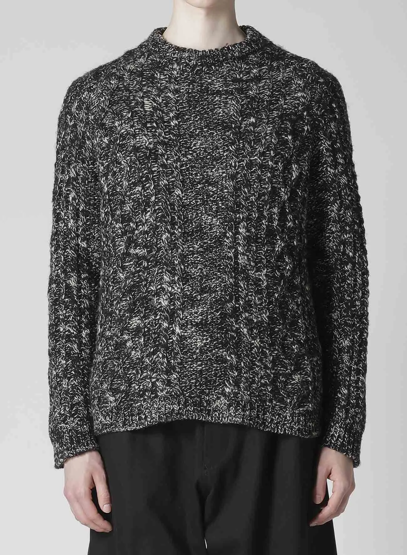 ARAN KNIT ROUND NECK PULLOVER sold by Yohji Yamamoto product image thumbnail 4