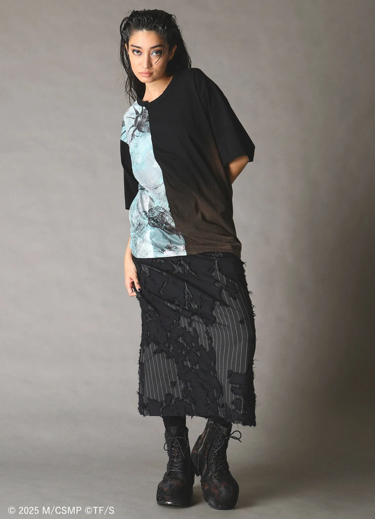 【Pre-Order】Ground Y×CHAINSAW MAN Collaborate Collection BOMB AND REZE SWICHING T-SHIRT【Shipping sequentially from late February 2026】 sold by Yohji Yamamoto product image thumbnail 3